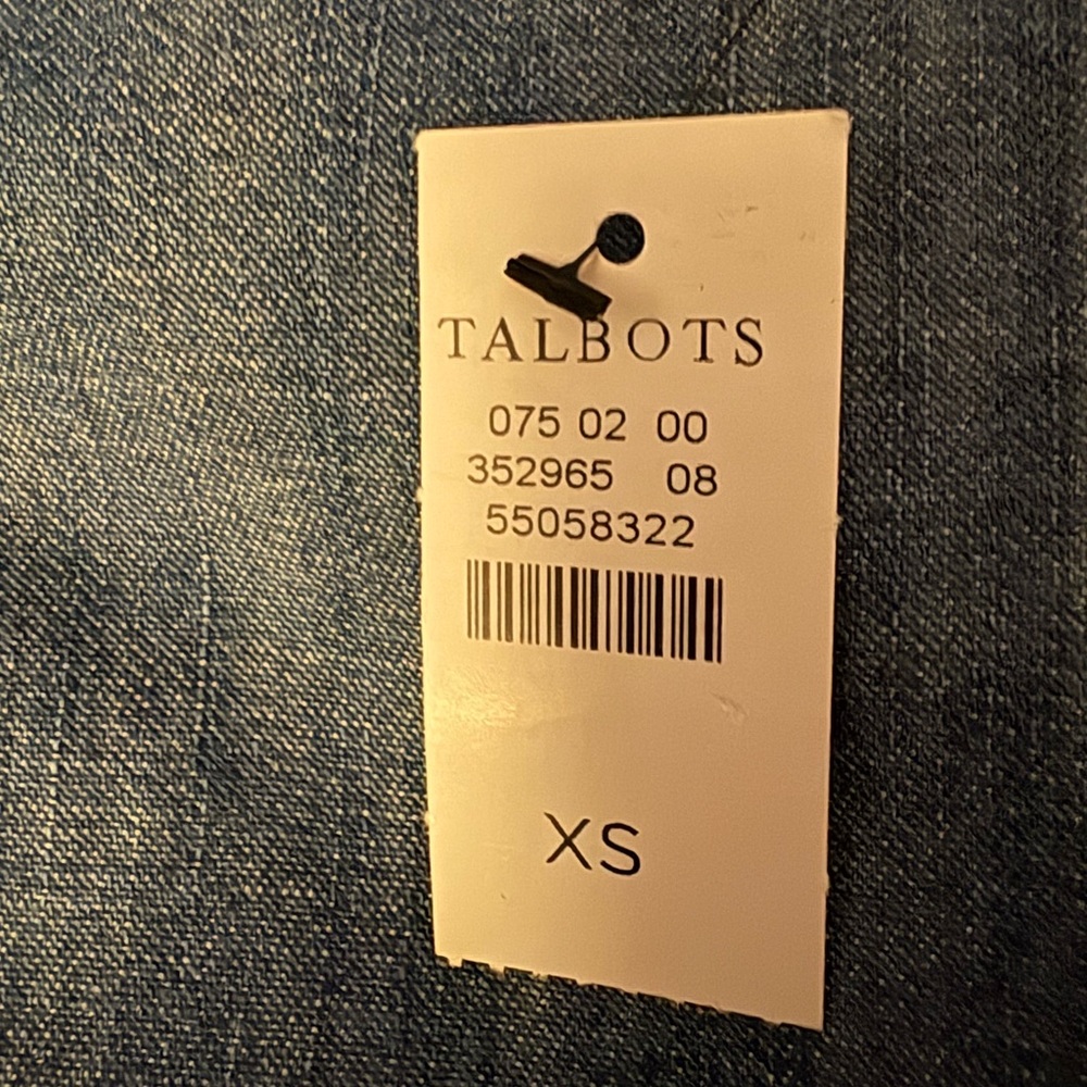 Talbots Denim Popover Top with Rhinestone Buttons - Picture 4 of 5